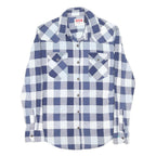 WRANGLER Mens Blue & White Check Shirt S Casual Cotton Blend Western