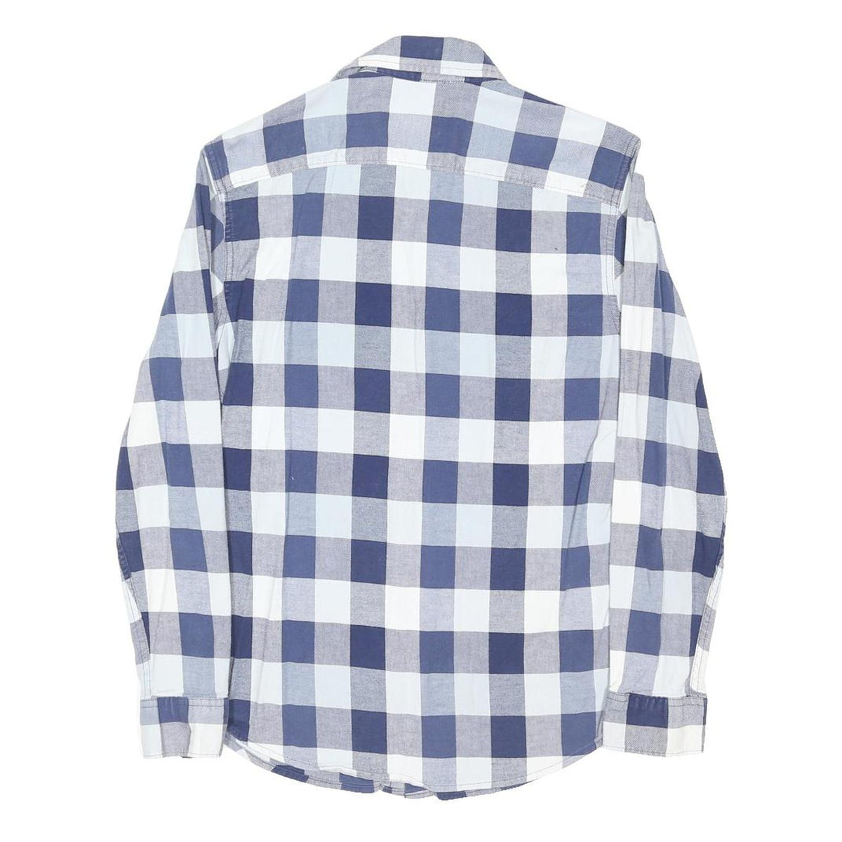 WRANGLER Mens Blue & White Check Shirt S Casual Cotton Blend Western