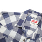 WRANGLER Mens Blue & White Check Shirt S Casual Cotton Blend Western