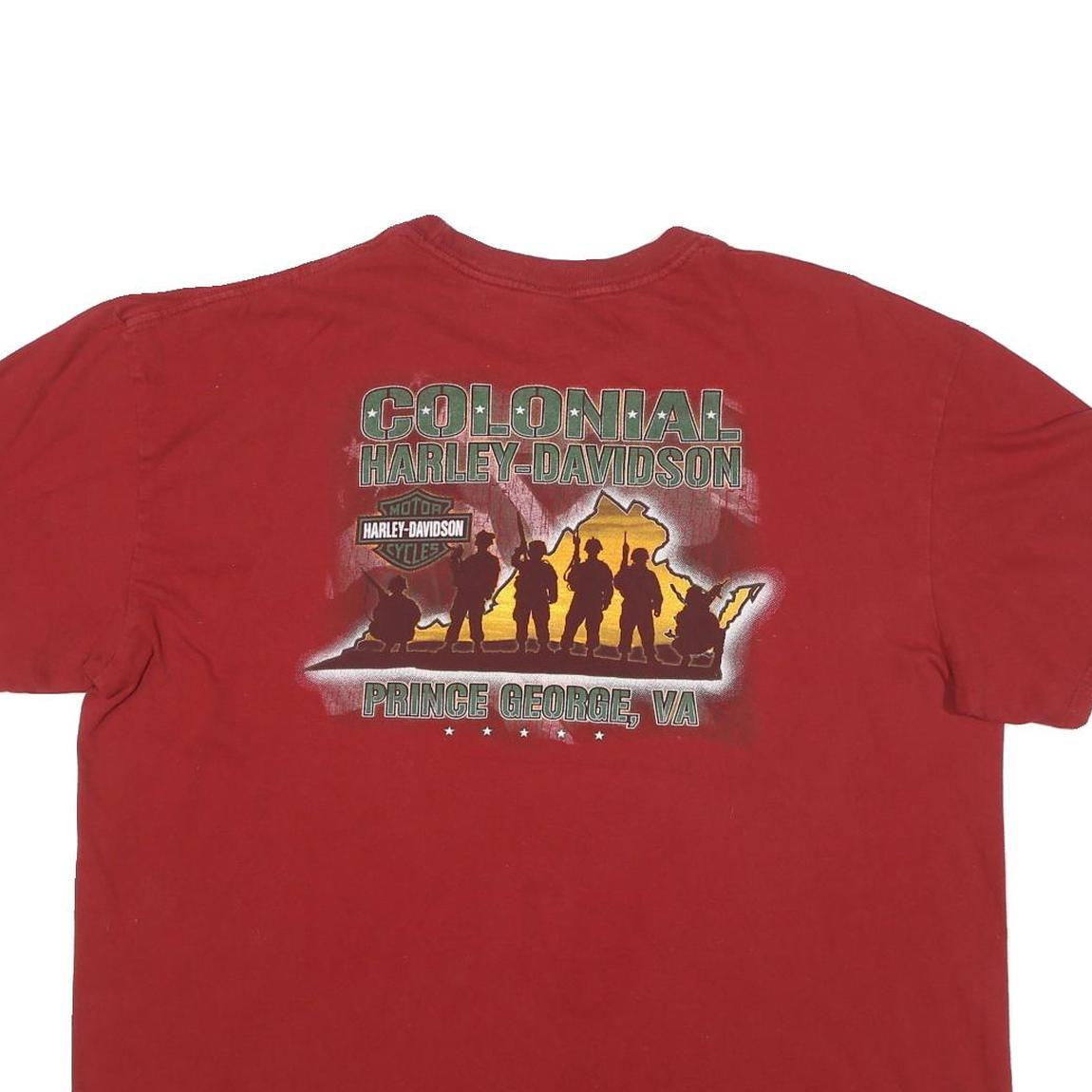 HARLEY DAVIDSON Mens Red Graphic T-Shirt XL Short Sleeve Crew Neck Motorcycle