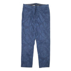 NAUTICA Mens Regular Fit Blue Leaf Print Cotton Blend Trousers W34 L32 Casual
