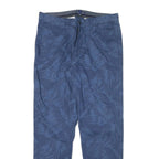 NAUTICA Mens Regular Fit Blue Leaf Print Cotton Blend Trousers W34 L32 Casual