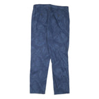 NAUTICA Mens Regular Fit Blue Leaf Print Cotton Blend Trousers W34 L32 Casual