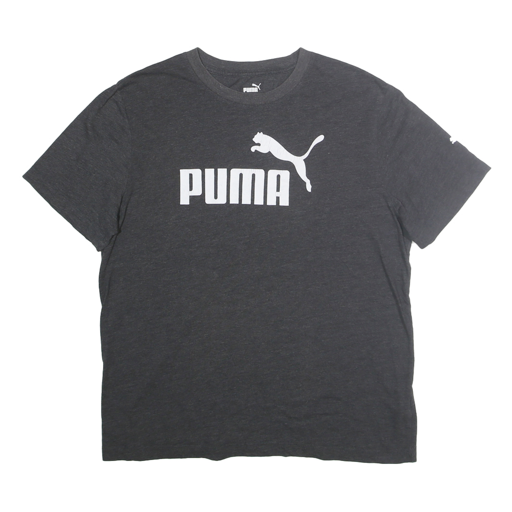 PUMA Mens Black & White Logo Graphic T-Shirt M Short Sleeve Crew Neck Casual