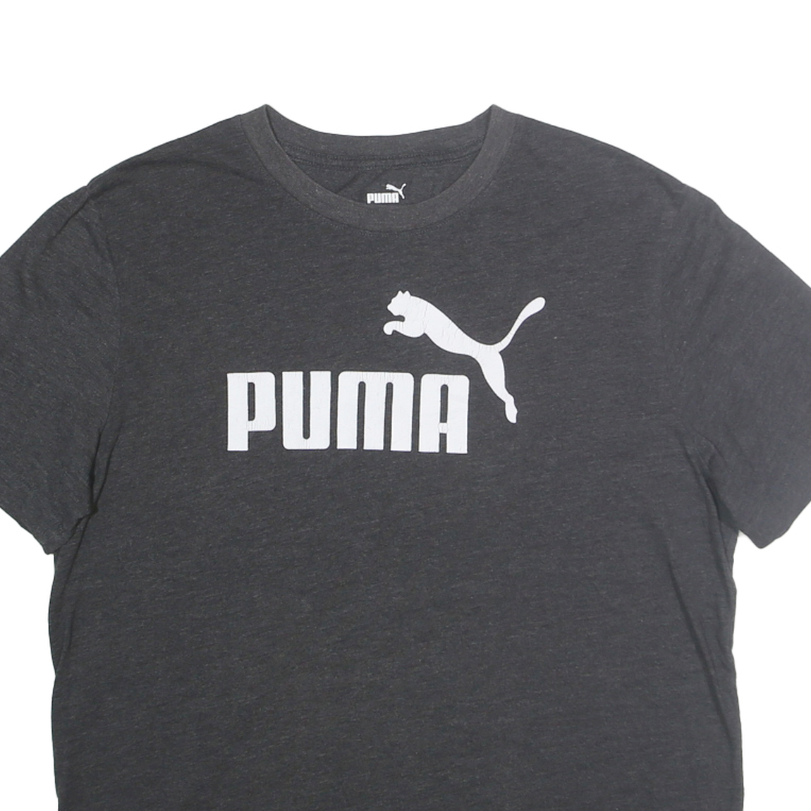 PUMA Mens Black & White Logo Graphic T-Shirt M Short Sleeve Crew Neck Casual