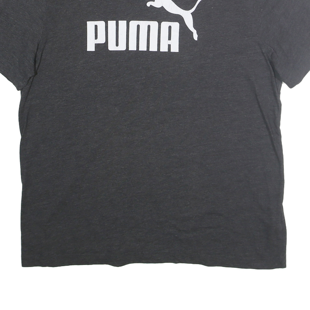 PUMA Mens Black & White Logo Graphic T-Shirt M Short Sleeve Crew Neck Casual