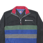 TOMMY HILFIGER Mens Black Green Blue Grey Colourblock Patterned V-Neck Pullover