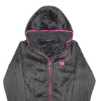 HELLY HANSEN Womens Black & Pink Hooded Jacket M Polyester Blend Fleece Outdoor