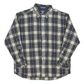 PENDLETON Mens Blue Black & Beige Wool Plaid Shirt XL Long Sleeve Button Shirt
