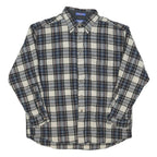 PENDLETON Mens Blue Black & Beige Wool Plaid Shirt XL Long Sleeve Button Shirt