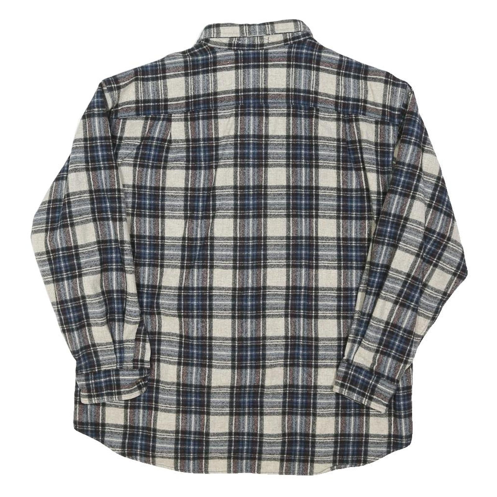 PENDLETON Mens Blue Black & Beige Wool Plaid Shirt XL Long Sleeve Button Shirt