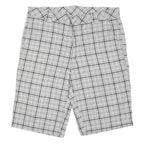 DICKIES Mens White & Grey Checked Casual Shorts L W36 Cotton Blend