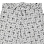 DICKIES Mens White & Grey Checked Casual Shorts L W36 Cotton Blend