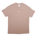 ADIDAS Mens Beige Crew Neck Cotton T-Shirt L Casual Sportswear