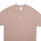 ADIDAS Mens Beige Crew Neck Cotton T-Shirt L Casual Sportswear