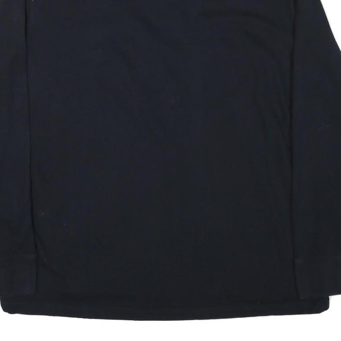 TOMMY HILFIGER Mens Black Long Sleeve Plain XL Cotton Blend Polo Shirt