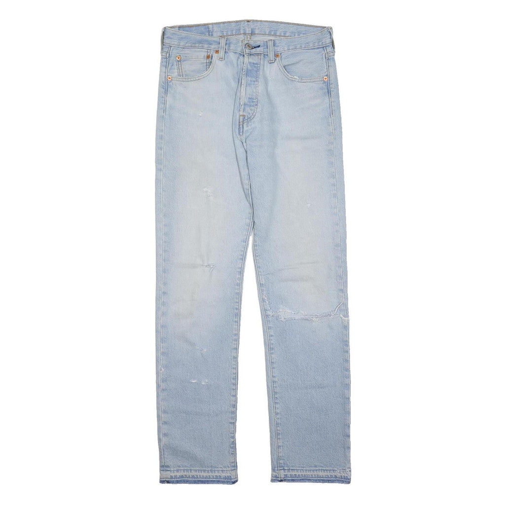 LEVI'S 501 Mens Regular Fit Straight Denim Light W32 L31 Button Cotton Blend