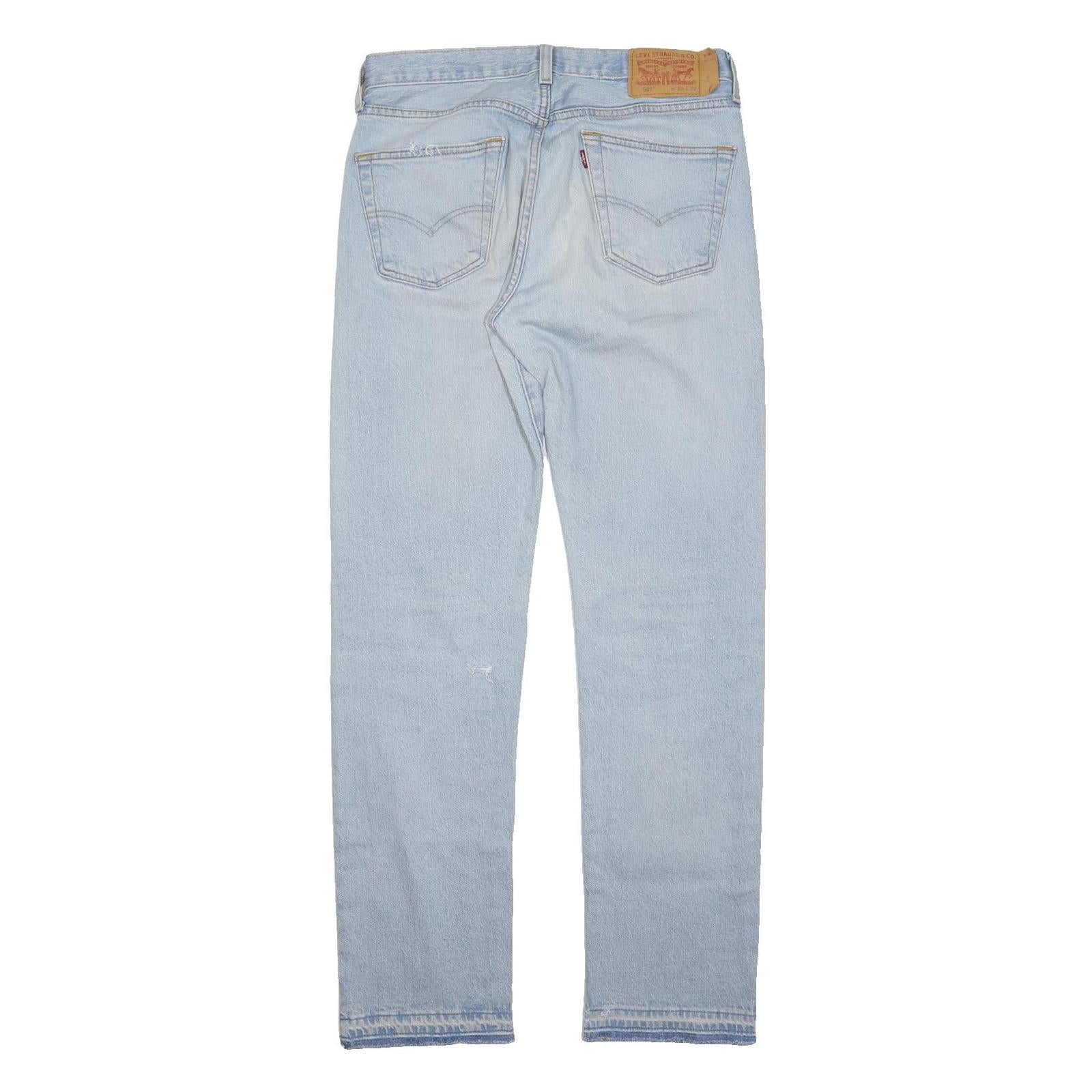 LEVI'S 501 Mens Regular Fit Straight Denim Light W32 L31 Button Cotton Blend