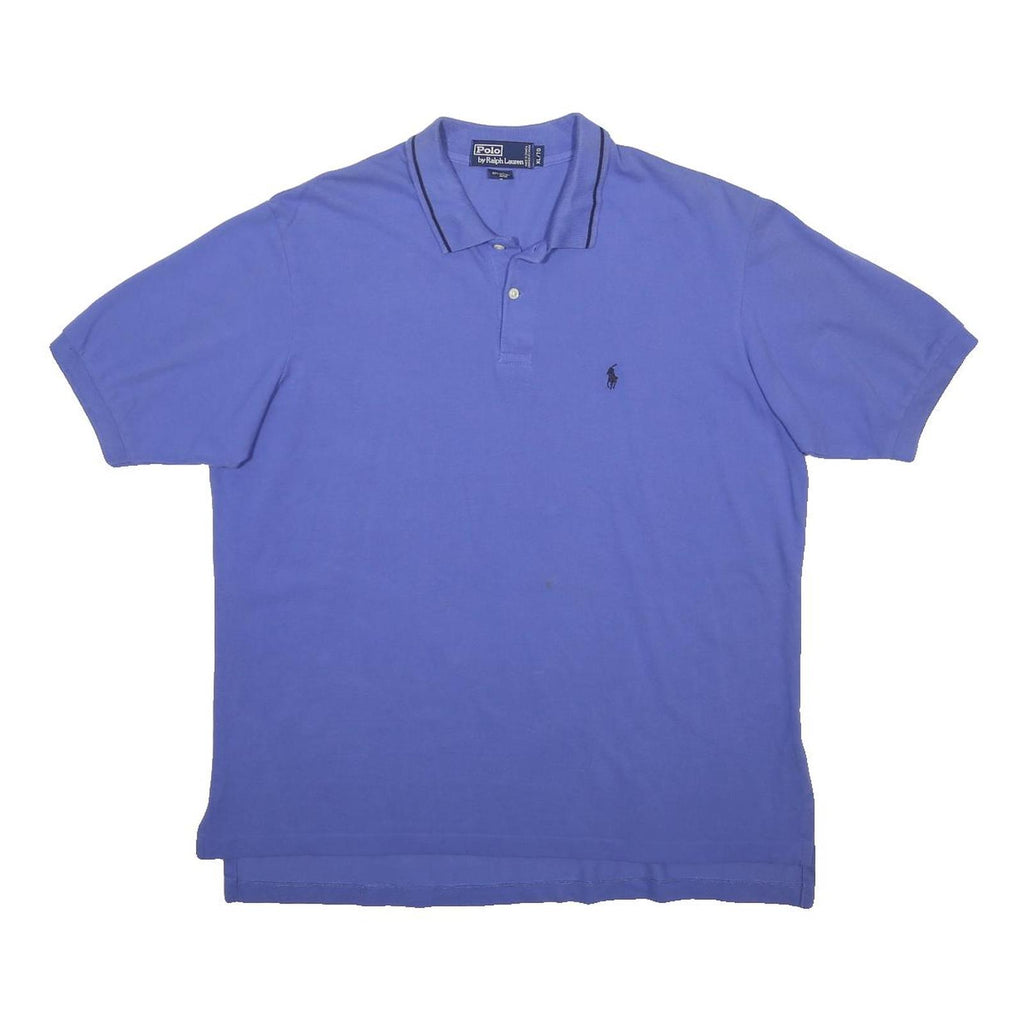 POLO RALPH LAUREN Mens Blue Short Sleeve Polo Shirt XL Cotton Blend Classic Fit