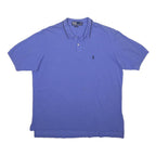 POLO RALPH LAUREN Mens Blue Short Sleeve Polo Shirt XL Cotton Blend Classic Fit
