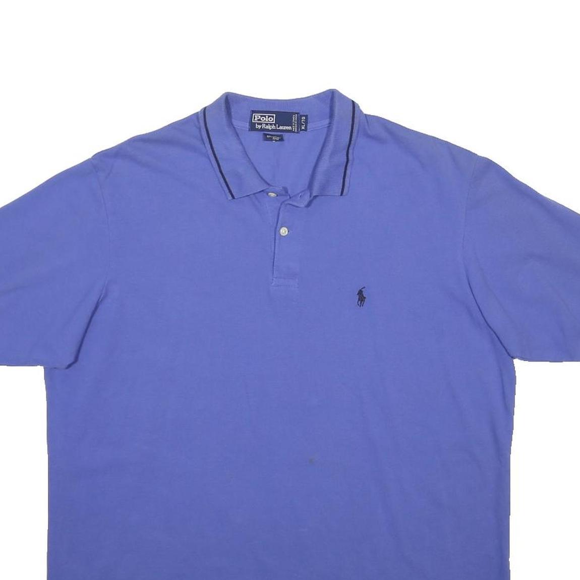 POLO RALPH LAUREN Mens Blue Short Sleeve Polo Shirt XL Cotton Blend Classic Fit