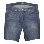 7 FOR ALL MANKIND Womens Denim Blue Casual Shorts L W33 Cut-Off Style