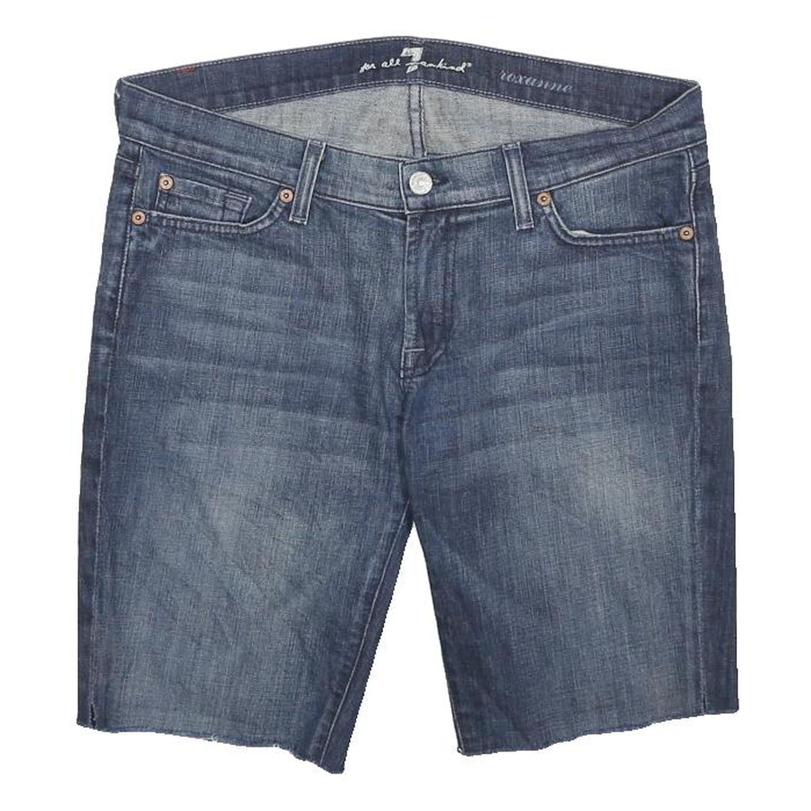7 FOR ALL MANKIND Womens Denim Blue Casual Shorts L W33 Cut-Off Style