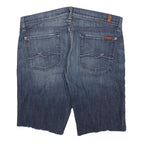 7 FOR ALL MANKIND Womens Denim Blue Casual Shorts L W33 Cut-Off Style