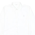 U.S. POLO ASSN Womens White Shirt M Cotton Blend Classic Button Down Shirt