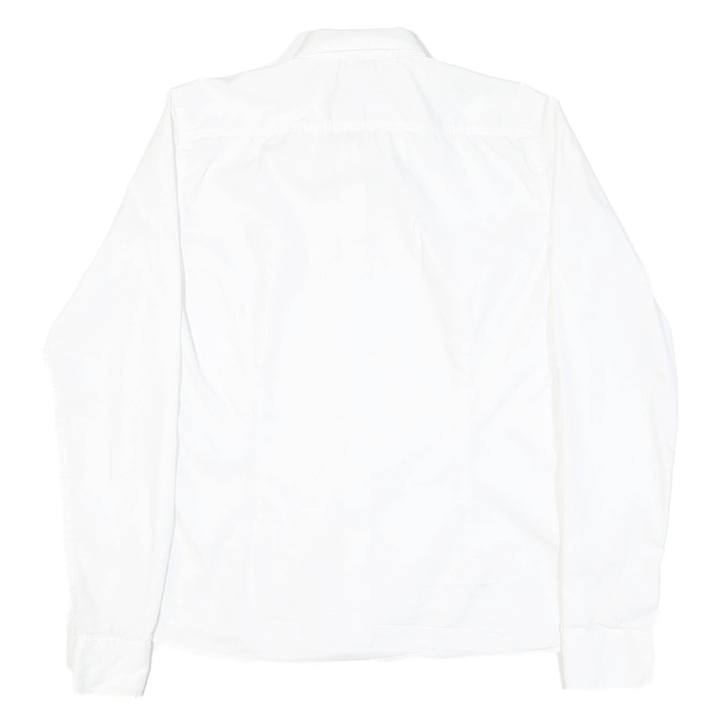 U.S. POLO ASSN Womens White Shirt M Cotton Blend Classic Button Down Shirt