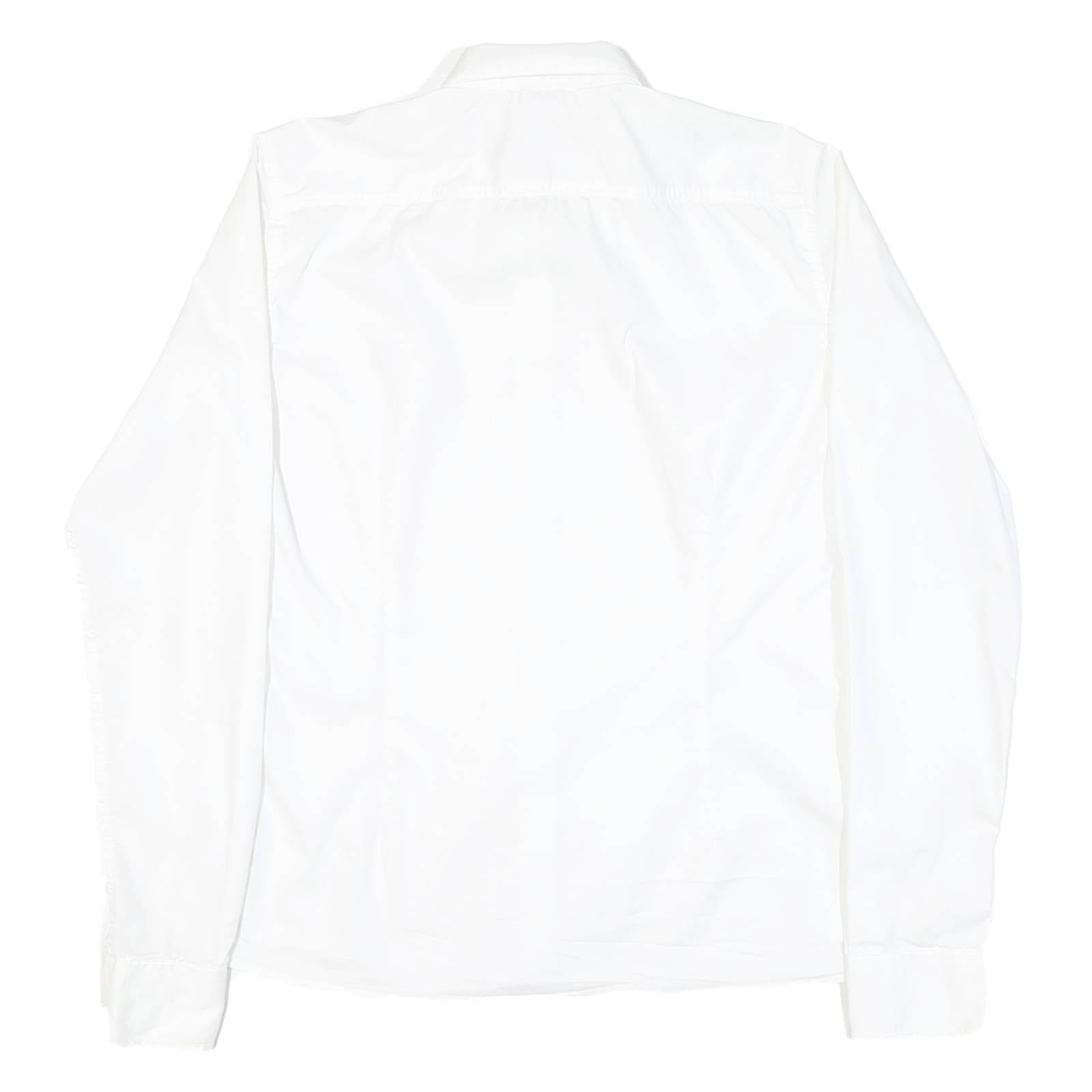 U.S. POLO ASSN Womens White Shirt M Cotton Blend Classic Button Down Shirt