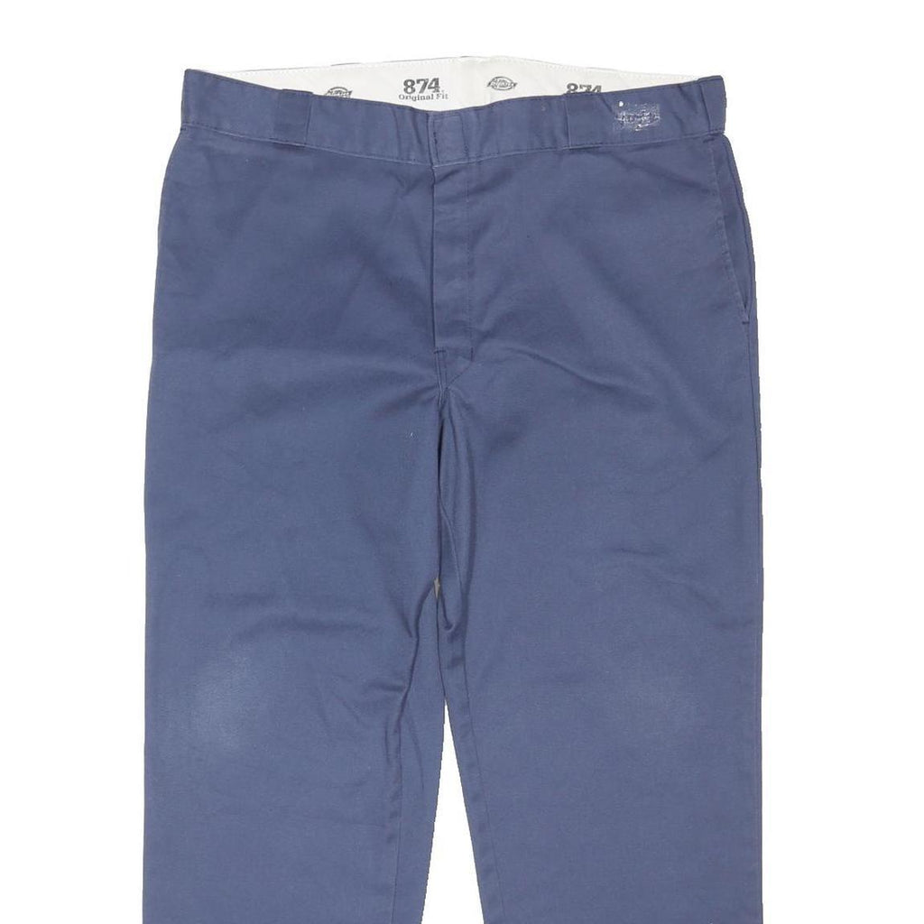 DICKIES Mens Polyester Blend Navy Regular Straight Trousers W40 L29 Workwear