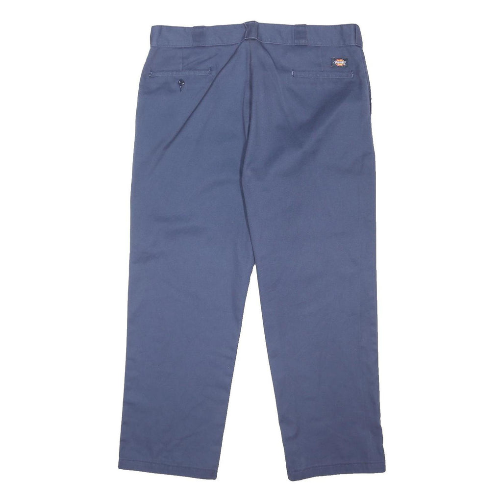 DICKIES Mens Polyester Blend Navy Regular Straight Trousers W40 L29 Workwear