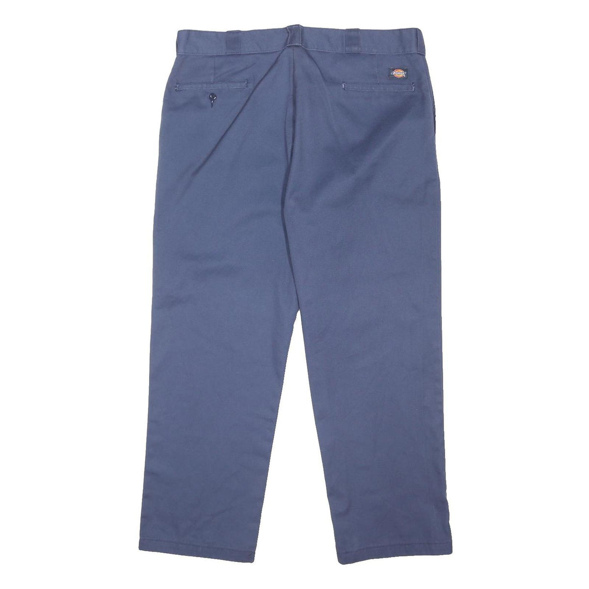 DICKIES Mens Polyester Blend Navy Regular Straight Trousers W40 L29 Workwear