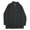 PIATTELLI Mens Black Wool Blend Button Jacket L Classic Plain Smart Casual