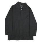 PIATTELLI Mens Black Wool Blend Button Jacket L Classic Plain Smart Casual