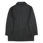 PIATTELLI Mens Black Wool Blend Button Jacket L Classic Plain Smart Casual