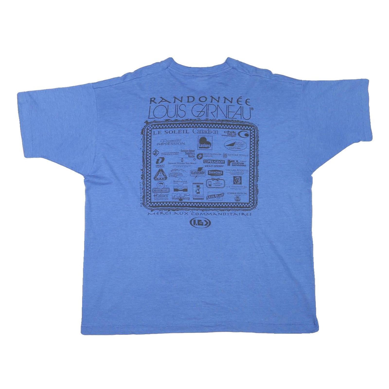 LG Mens Blue Graphic T-Shirt L Short Sleeve Crew Neck Cotton Blend