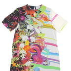 PREEN Womens Floral Abstract Colourblock Shift Dress Short Sleeve XS Bright