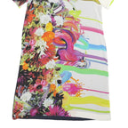 PREEN Womens Floral Abstract Colourblock Shift Dress Short Sleeve XS Bright