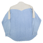 WRANGLER Mens Blue & Beige Cotton Blend Western Shirt XL Long Sleeve Casual