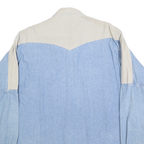 WRANGLER Mens Blue & Beige Cotton Blend Western Shirt XL Long Sleeve Casual