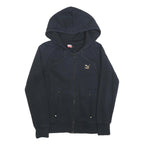 PUMA Womens Black Zip Hoodie M Cotton Blend Casual Lightweight Sweatshirt