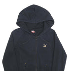 PUMA Womens Black Zip Hoodie M Cotton Blend Casual Lightweight Sweatshirt