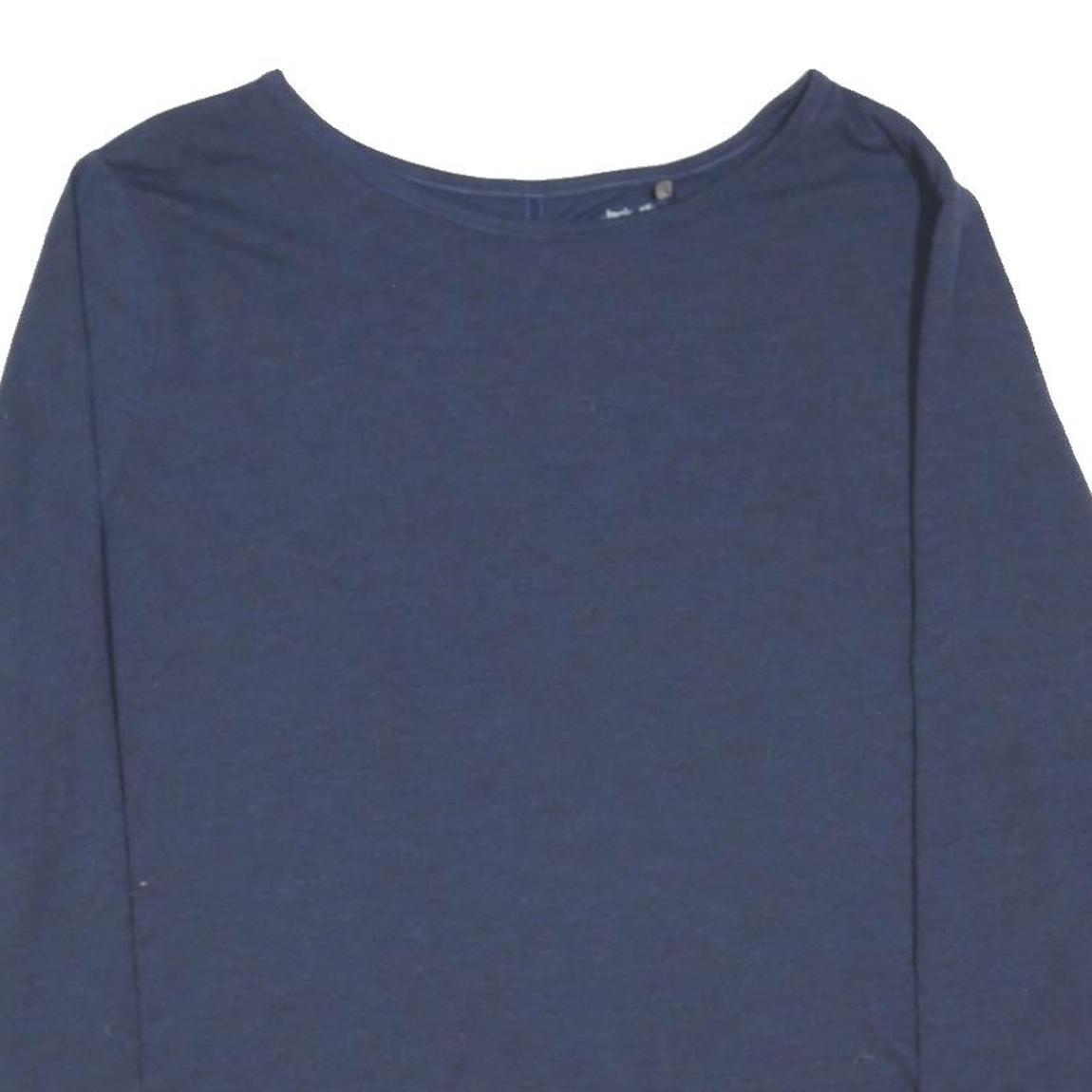 JACK WOLFSKIN Womens Blue Long Sleeve Top Round Neck UK 14 Casual Cotton Blend