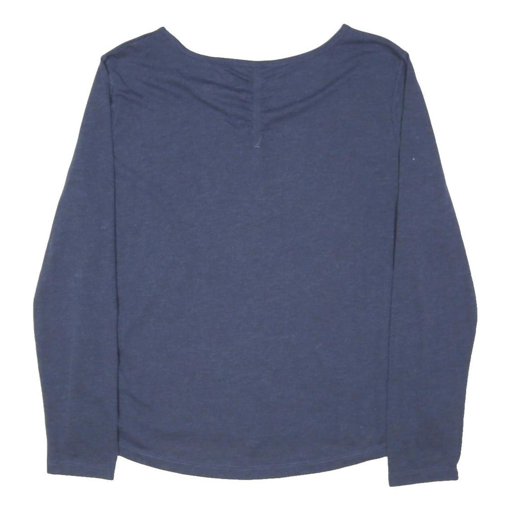 JACK WOLFSKIN Womens Blue Long Sleeve Top Round Neck UK 14 Casual Cotton Blend