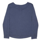 JACK WOLFSKIN Womens Blue Long Sleeve Top Round Neck UK 14 Casual Cotton Blend