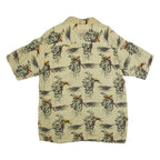 PURITAN Mens Hawaiian Shirt Green Floral L