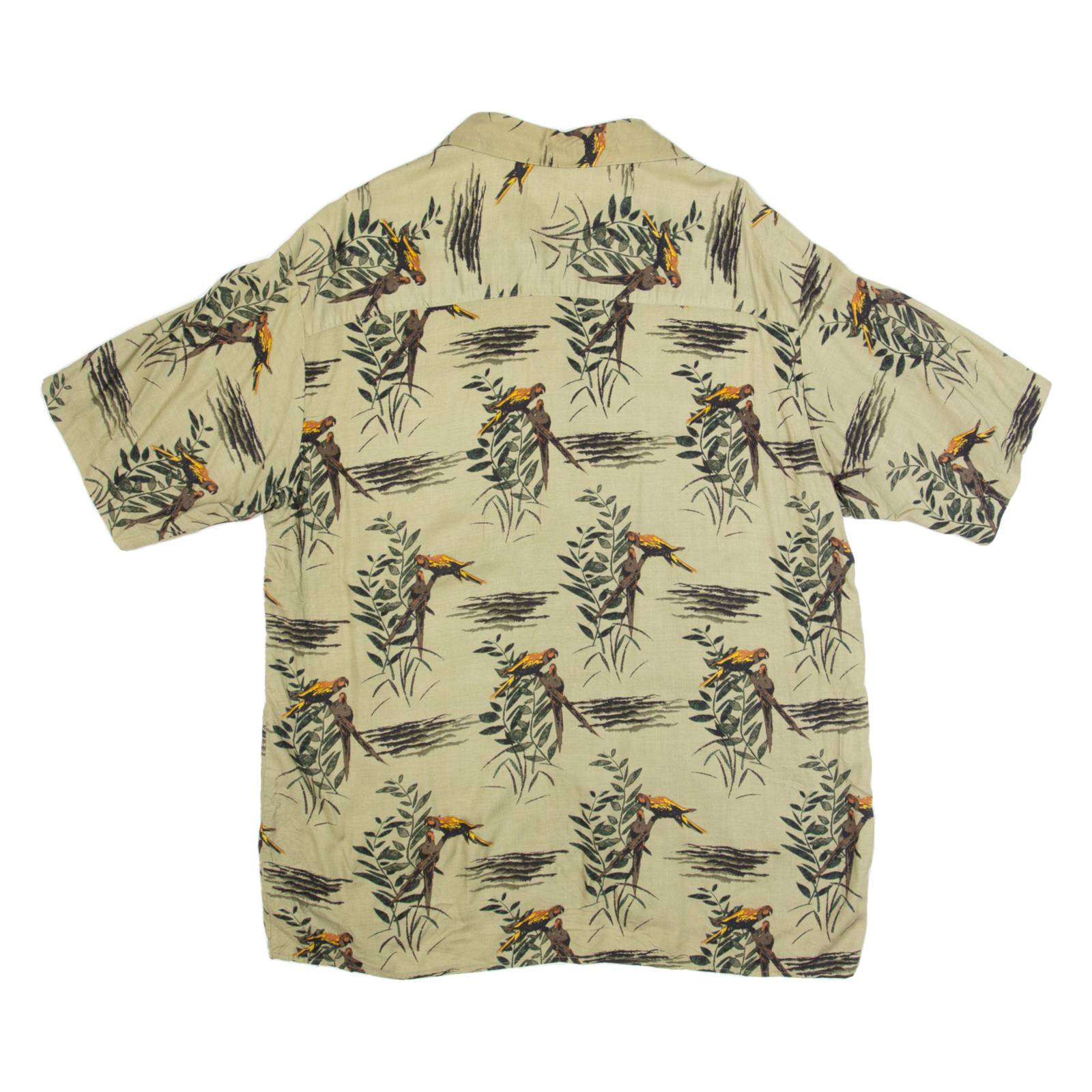 PURITAN Mens Hawaiian Shirt Green Floral L