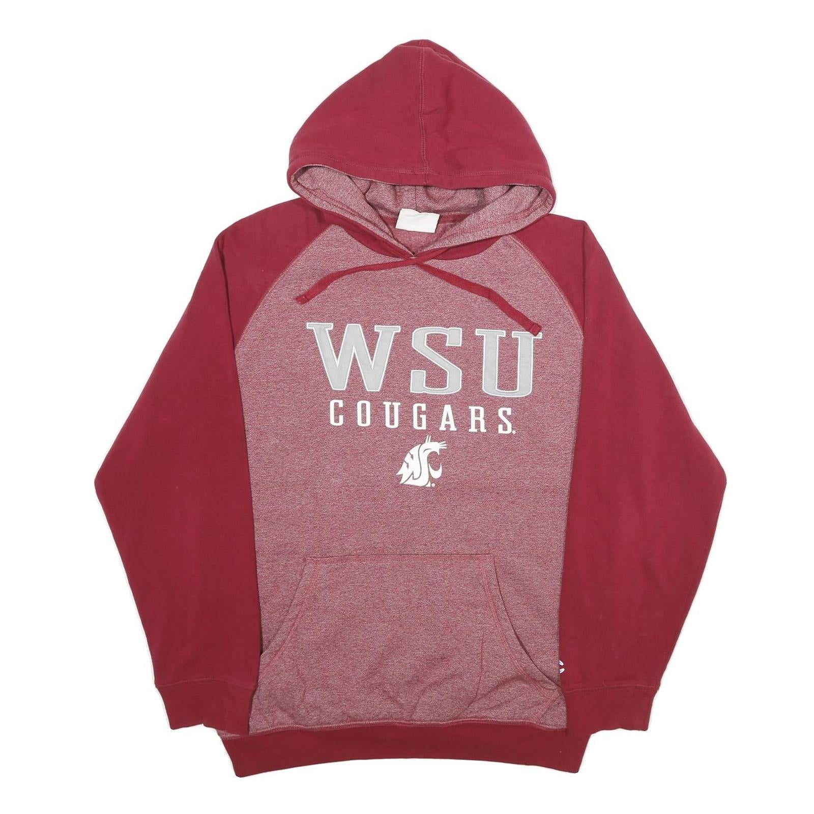 CHAMPION Mens Maroon & Heather WSU Cougars Pullover Hoodie M Casual Sportswear